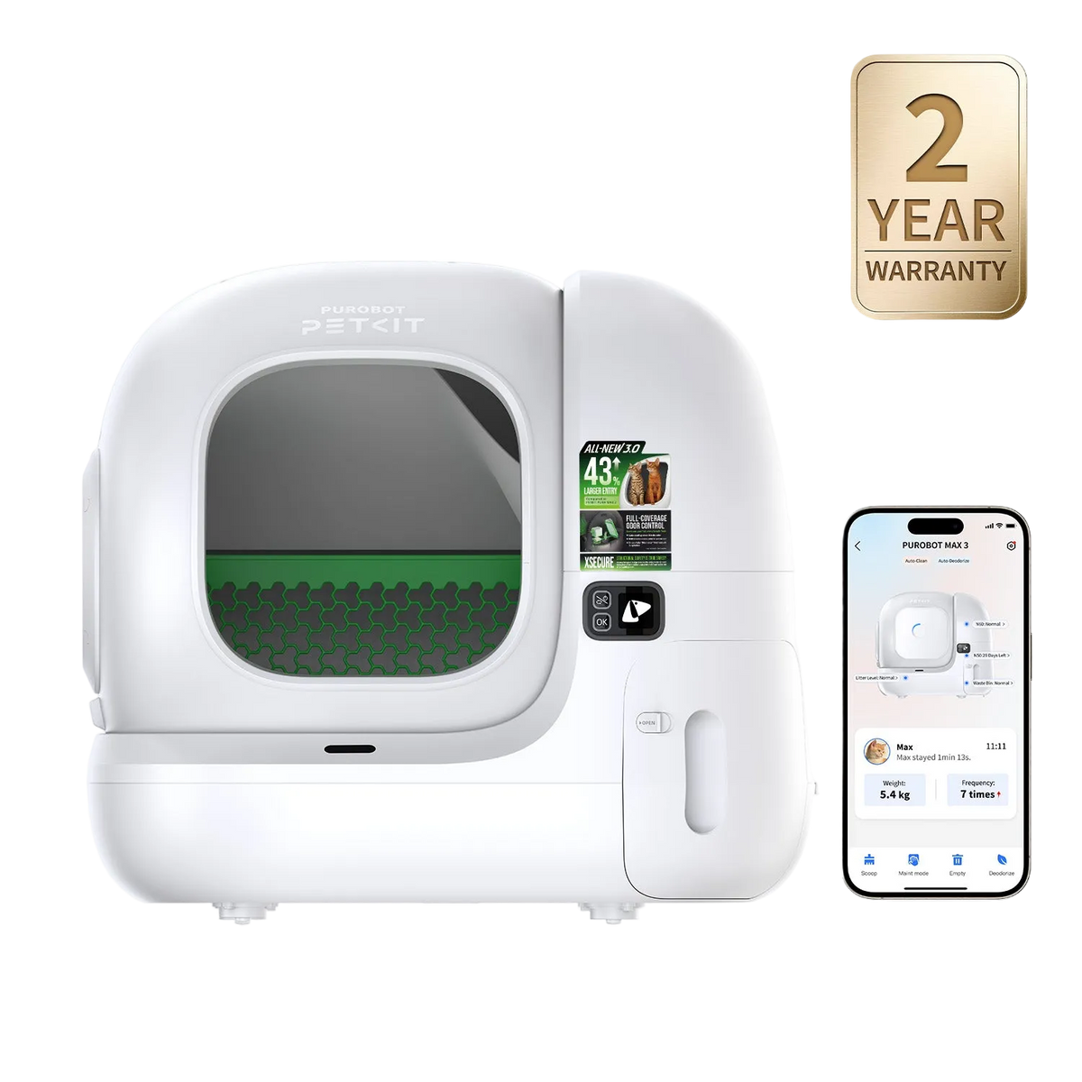 PETKIT Purobot Max 3 - Litière automatique connectée pour chat