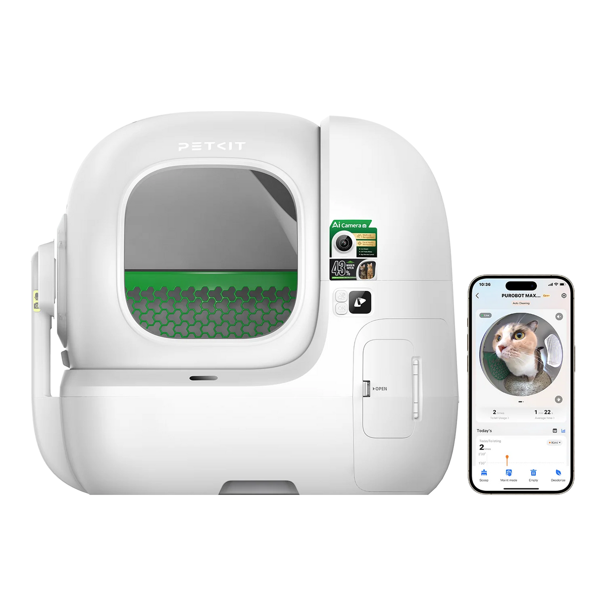 PETKIT Purobot Max Pro 2 - Litière automatique intelligente pour chat